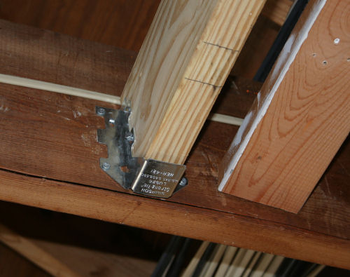 Climbing wall rafter brace