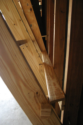 Climbing wall walkway (behind the wall)