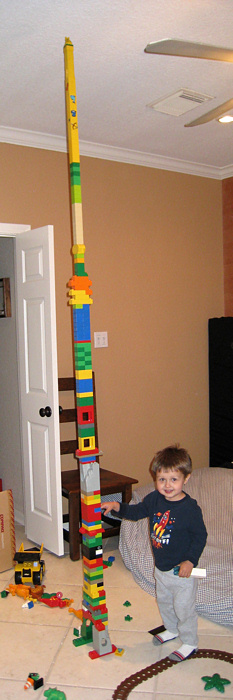 Alex and a Lego Tower
